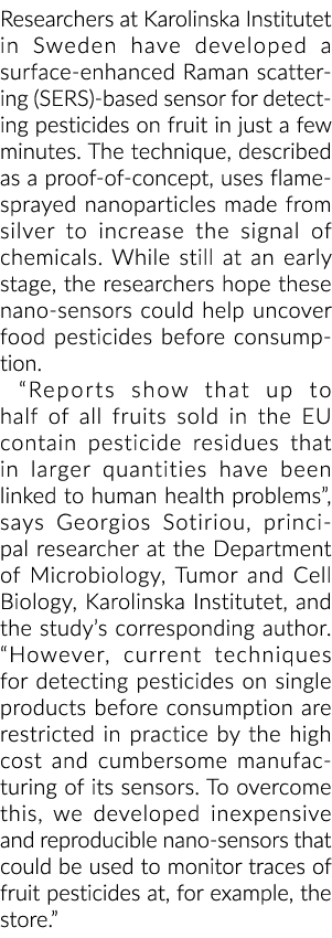 瑞典卡罗林斯卡医学院的研究人员已经开发出一种表面增强喇曼散射(ser)的传感器