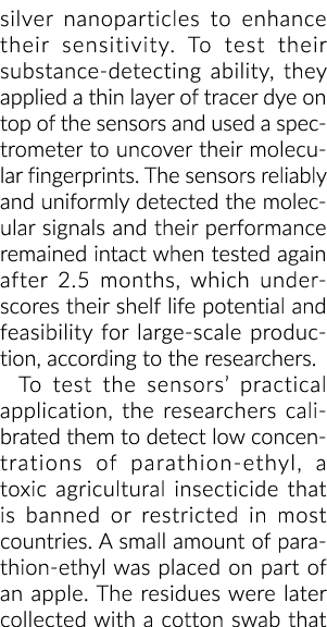 银纳米粒子增强他们的敏感性测试substance-detecting能力,他们采用了薄