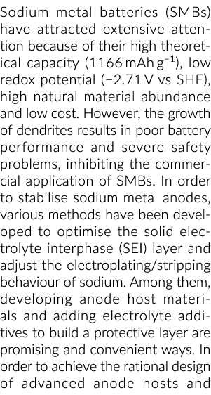 金属钠电池(smb)吸引了广泛关注,因为他们的高理论容量(1166 mAh