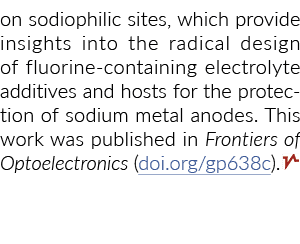 sodiophilic网站,提供洞察含氟电解液添加剂和激进的设计