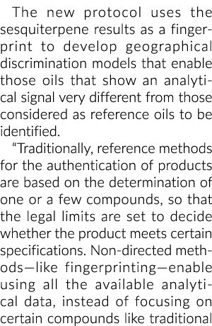 新的协议使用倍半萜烯结果作为指纹发展地域歧视模型e