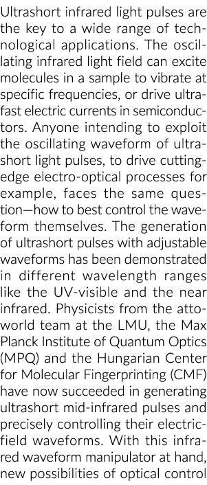 超短波的红外光脉冲是一系列的关键技术应用振动红外