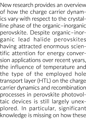 新的研究概述的电荷载体动态变化对th的结晶相