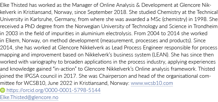 Elke饥渴慕义曾经理在线分析与开发在克里斯蒂安桑嘉能可Nikkelverk Norwa