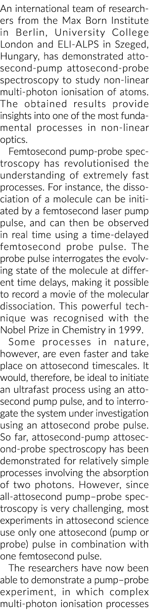 马克斯出生研究所的一个国际研究团队在柏林,伦敦大学学院和ELI-ALPS……