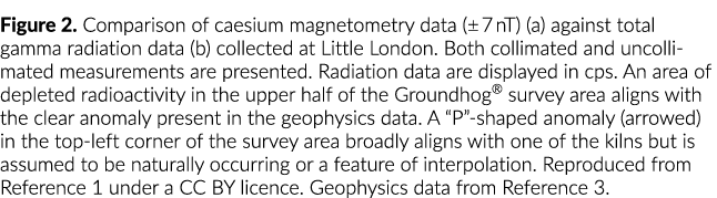 图2。铯磁力测量数据的比较(±7元)(a) (b)与总辐射数据收集在李…