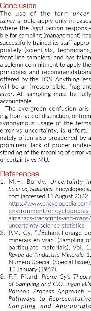 结论使用术语的不确定性的情况下应该仅适用于法人负责抽样……