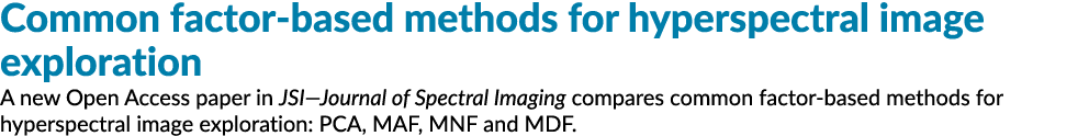 常见因素高光谱图像的方法探索一个新的开放获取论文JSI-Journal光谱Im……