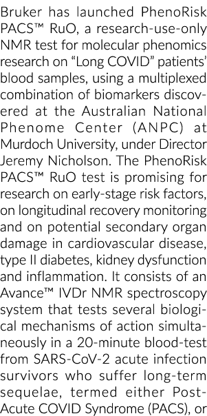 力量发起了PhenoRisk pac™RuO, research-use-only NMR测试分子phenomics研究“长COVID……