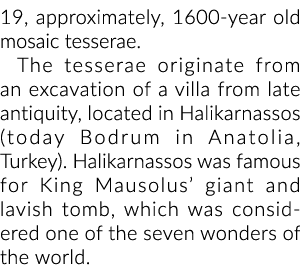 19日,大约,1600岁的马赛克入场券。别墅的入场券源自一个开挖晚反…