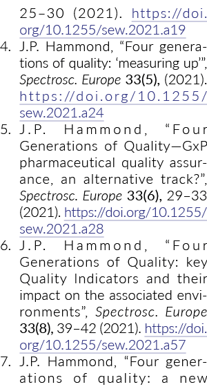 25 - 30 (2021)。https://doi.org/10.1255/sew.2021.a19 4。摩根大通(J.P.哈蒙德,“四代的质量:测量了”,Sp……