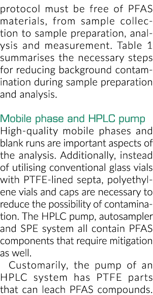 pfa材料的协议必须是免费的,从样本收集到样品制备、分析和测量。Tabl……