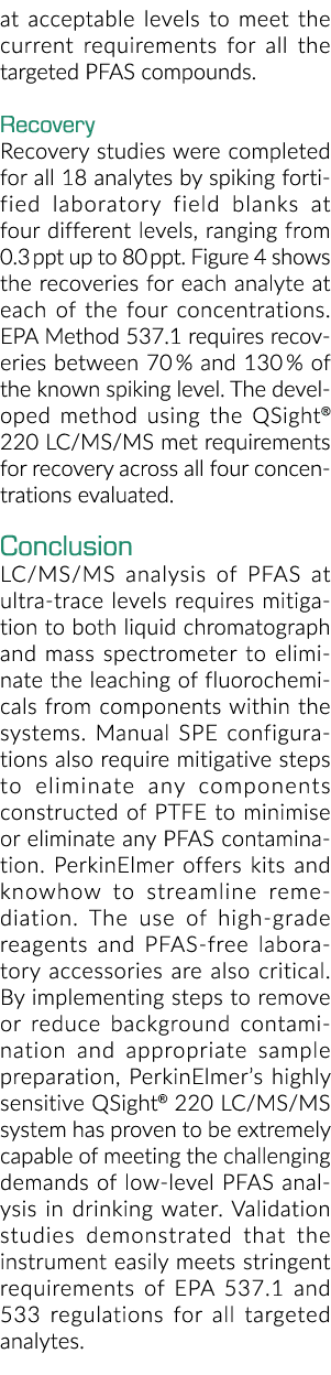 在一个可以接受的水平以满足当前需求为所有目标pfa的化合物。复苏恢复研究……