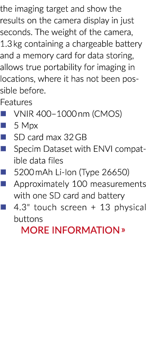 成像目标并将结果显示在相机上显示在秒。相机的重量,1.3公斤帐目…