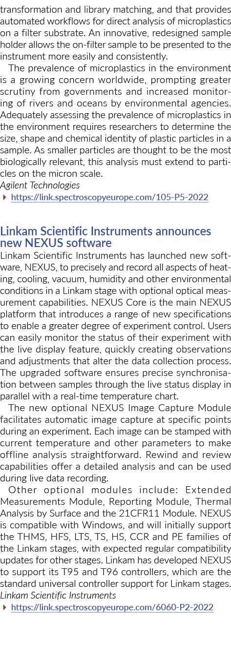 转换和库匹配,提供自动化工作流直接分析塑料微粒的……