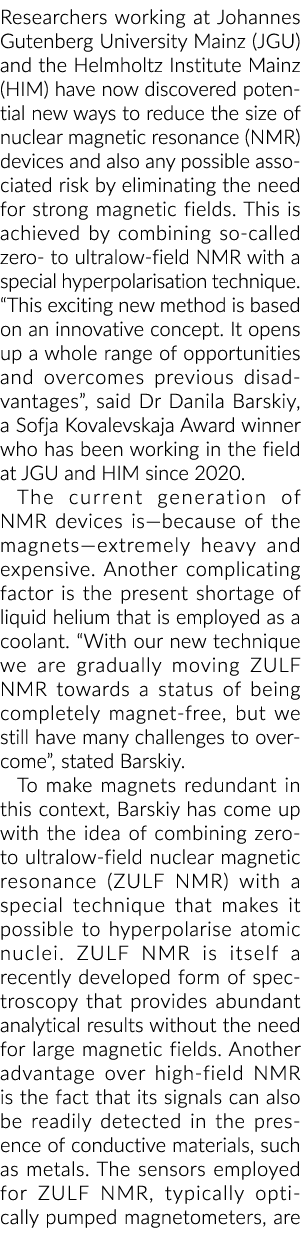 Gutenberg大学的研究人员在美因茨(一起进行)和亥姆霍兹研究所(他)现在说…