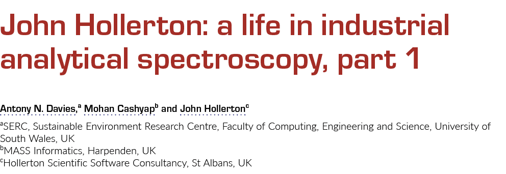 约翰Hollerton:生活在工业分析光谱,第1部分﻿安东尼戴维斯,Mohan Cashyapb半岛综合体育官方APP下载德甲和约翰·霍尔……
