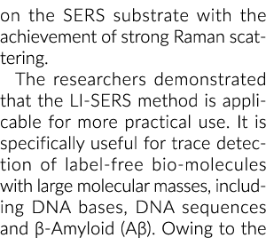 ser衬底上的成就强大的拉曼散射。研究人员表明,李爵士……