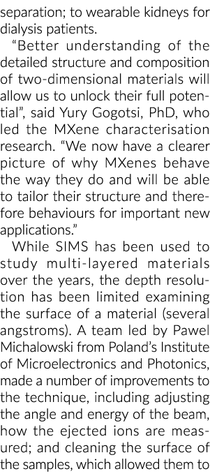 分离;可穿戴的肾脏透析病人。“更好的理解详细的结构和compositio…