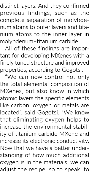 不同的层。他们证实了以前的发现,如完全分离钼原子的外层l…