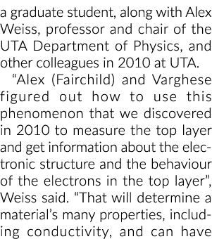 研究生和亚历克斯·维斯UTA物理系的教授和主席,和其他同事……