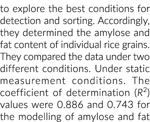 探索最佳检测条件和排序。因此,他们决定的直链淀粉和脂肪含量…