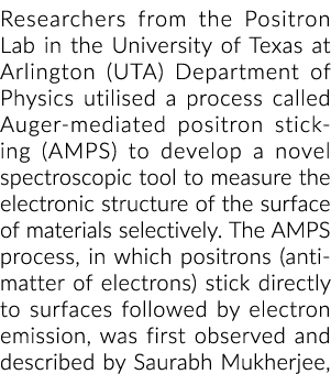 正电子实验室研究人员在德克萨斯大学阿灵顿(UTA)物理系利用proc……