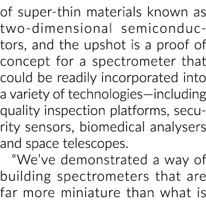 超细材料称为二维半导体,,结果是一个概念证明spectrome……