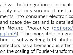 允许optical-analytical测量工具的集成到消费类电子产品和空间设备和…