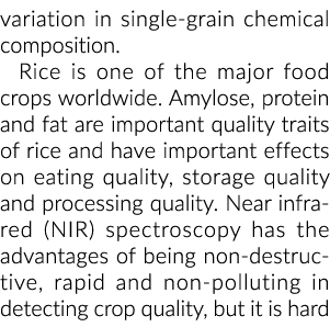 单粒化学成分的变化。水稻是世界主要粮食作物之一。直链淀粉、蛋白质和f……