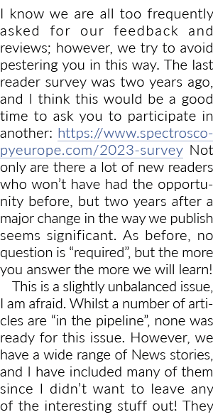 我知道我们都是过于频繁地要求我们的反馈和评论;然而,我们尽量避免缠着你在这个w……