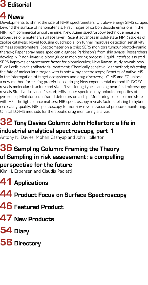 3编辑4新闻发展缩小大小的核磁共振光谱仪;超低能量SIMS擦伤之外的冲浪……