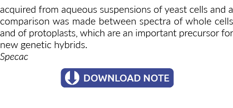 获得从水悬浮液的酵母细胞和整个细胞的光谱之间的比较和防…