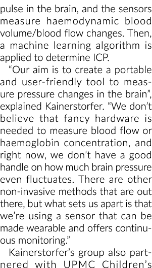 脉冲在大脑中,传感器测量血液动力学的血容量/血流量的变化。这时,一个机器学习基地……