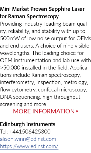 迷你市场证明蓝宝石激光拉曼光谱学提供业界领先的光束质量,可靠性和圣……半岛综合体育官方APP下载德甲