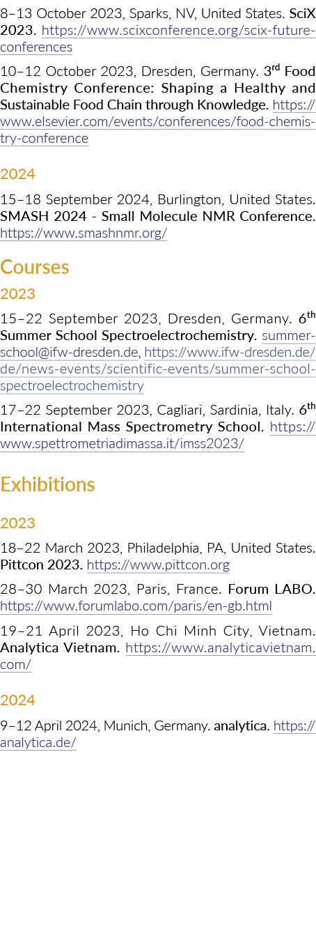 2023年10月8日至13日,火花,NV、美国。SciX 2023。https://www.scixconference.org/scix未来会议10 - 12…