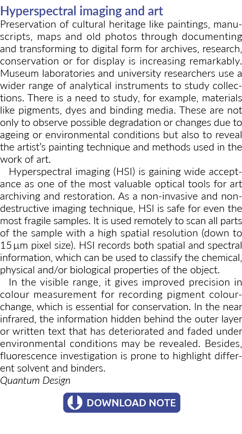 高光谱成像技术和艺术保护文化遗产如绘画、手稿、地图和老照片土石方……