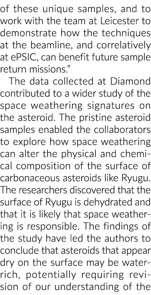 这些独特的样本,与整个团队一起工作在莱斯特beamline演示的技术,一个…