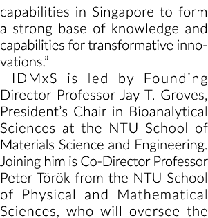 能力在新加坡形成坚实的基础知识和能力的变革创新。“IDMxS…