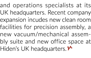 在其英国总部和业务专家。最近公司扩张砧骨新的清洁房间设施前……