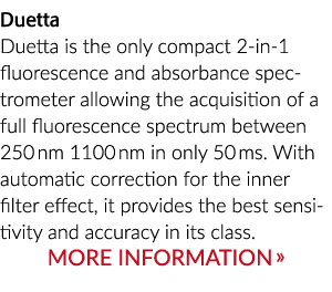 Duetta Duetta是唯一紧凑2 1荧光和吸收光谱仪允许收购一个完整……