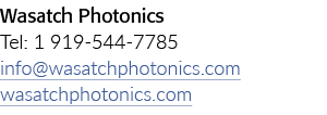 瓦萨奇光子学电话:1 919 544 7785 info@wasatchphotonics.com wasatchphotonics.com