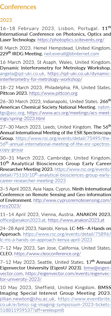 会议2023年2023年2月16日至18日,葡萄牙里斯本。11日国际会议光子学,光学和激光……