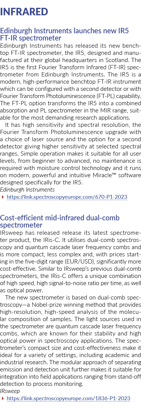 爱丁堡爱丁堡红外仪器发射新IR5 FT IR光谱仪仪器已经发布了新的benchto…