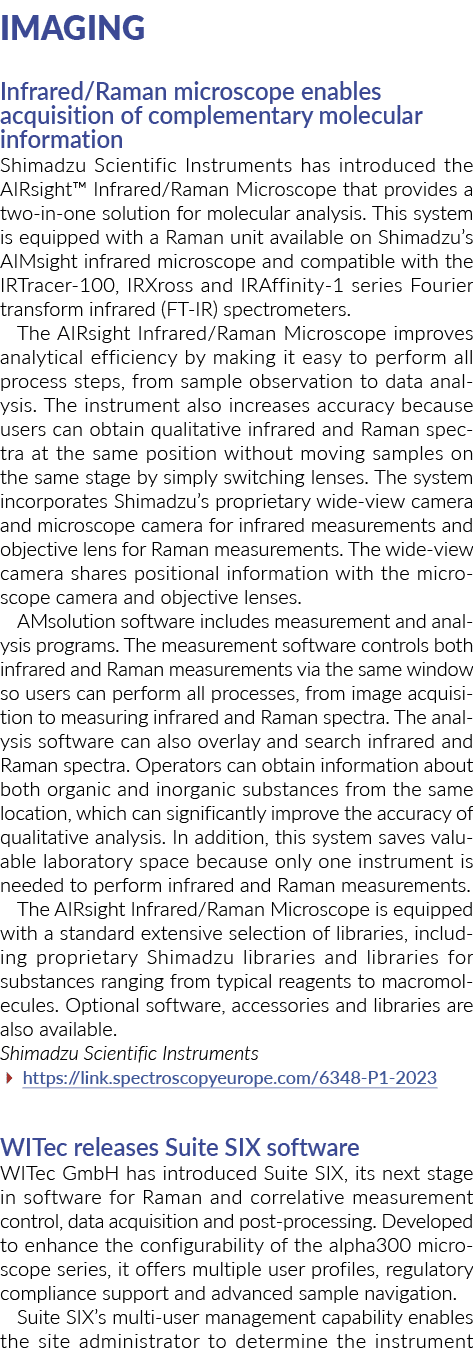 成像红外/拉曼显微镜可以互补的分子信息科学本月日本岛津公司收购……