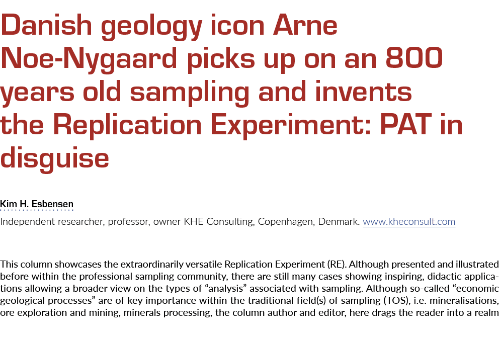 丹麦地质学图标阿恩•诺伊尼加德捡起了一个800岁的采样和发明复制实验:爸爸……