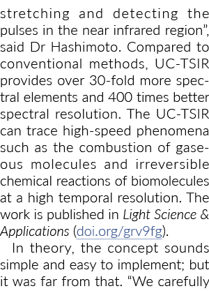 拉伸和探测脉冲的近红外区”,桥本博士说。与传统方法相比……