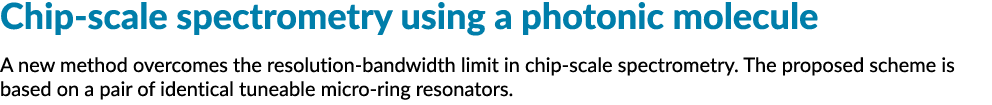 芯片规模使用光子分子谱新方法克服了分辨率带宽限制在芯片规模……