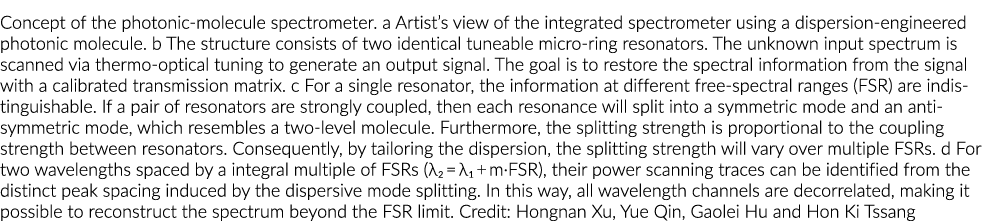 光子分子谱仪的概念。的艺术家的视图集成光谱仪使用分散注意事项……