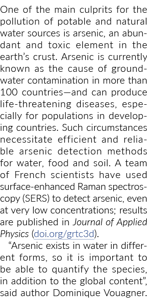 饮用水污染的罪魁祸首之一,自然水源砷,丰富的和有毒的避署……